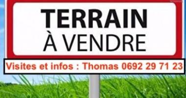 a vendre grand terrain viabilisé de 922m2 à sainte-anne